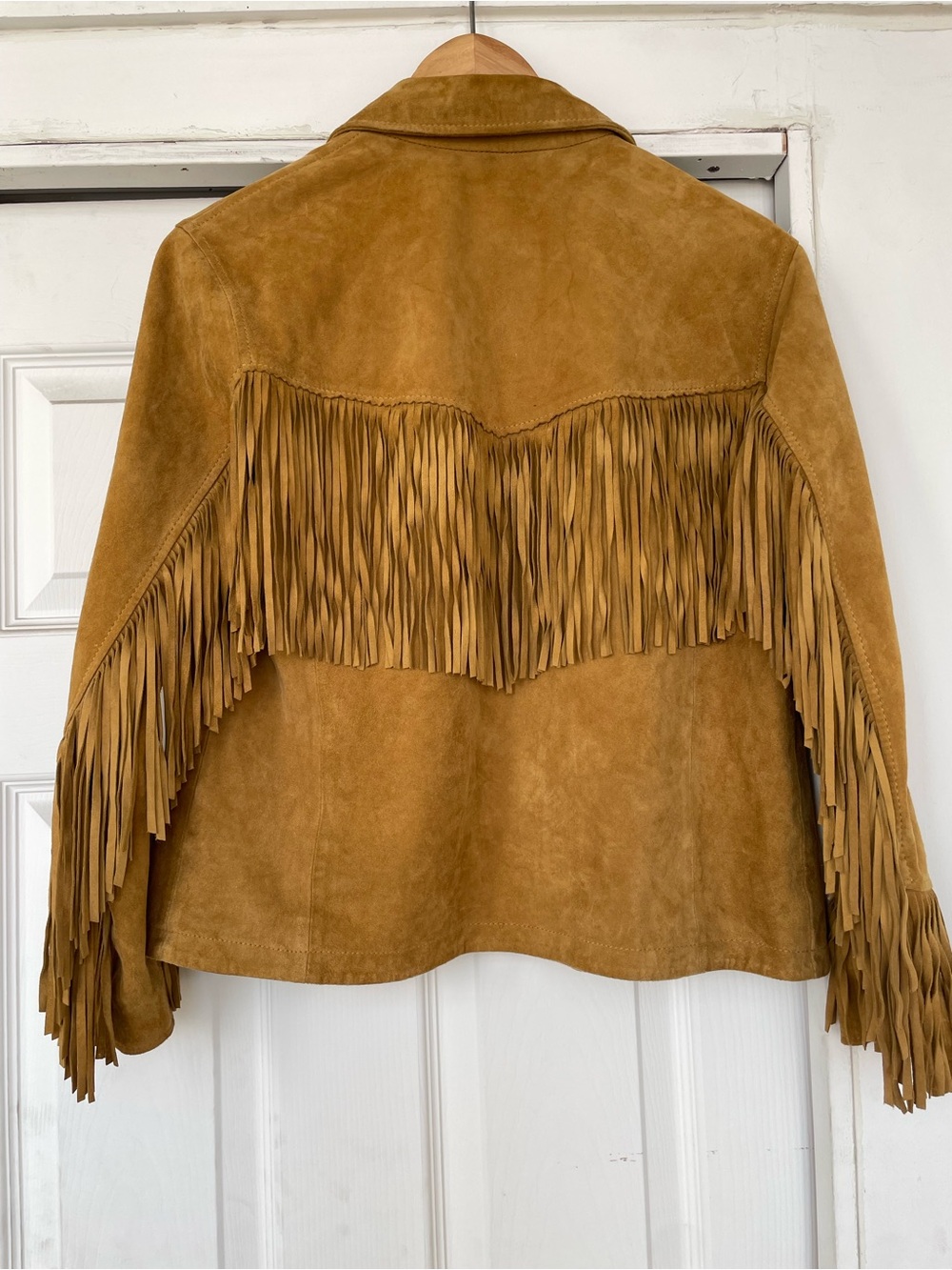 All Saints Suede Fringe Jacket - Tan - Picture 2 of 7